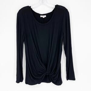 Socialite Long Sleeve Knotted Front Top Size Small